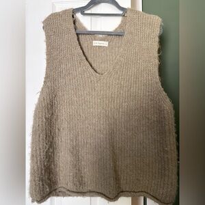 Together Cozy V-Neck Sweater Vest in Taupe